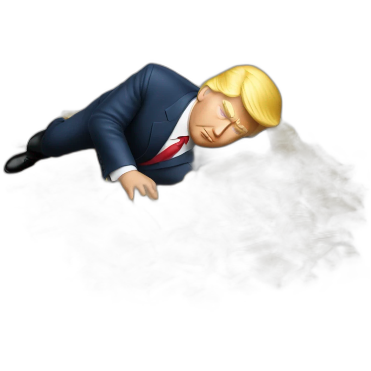 Trump laying on a pile of gold emoji