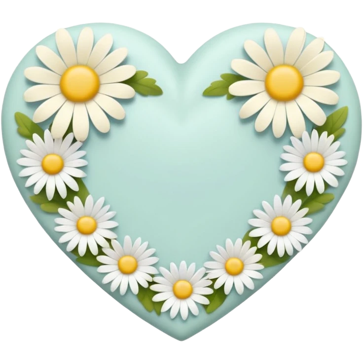 pastel heart with a daisy border emoji