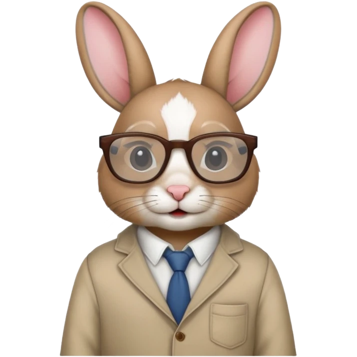 rabbit with clothes and wearing glasses emoji