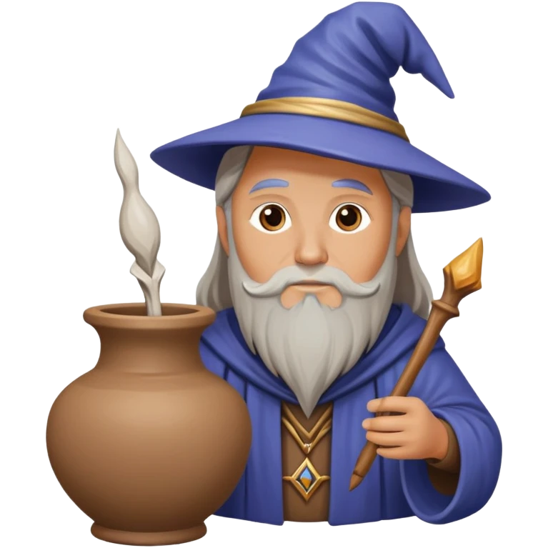 Wizard painting a clay vase emoji