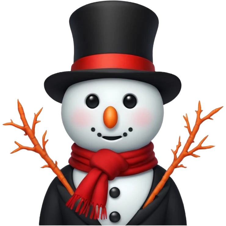 Red snowman emoji