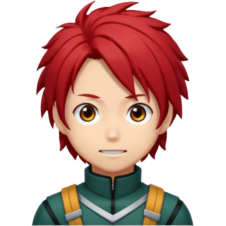 Oh My hero academy character with black and red hair  emoji