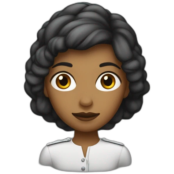 Corps de Crevette avec une tête féminine au cheveux noir long emoji