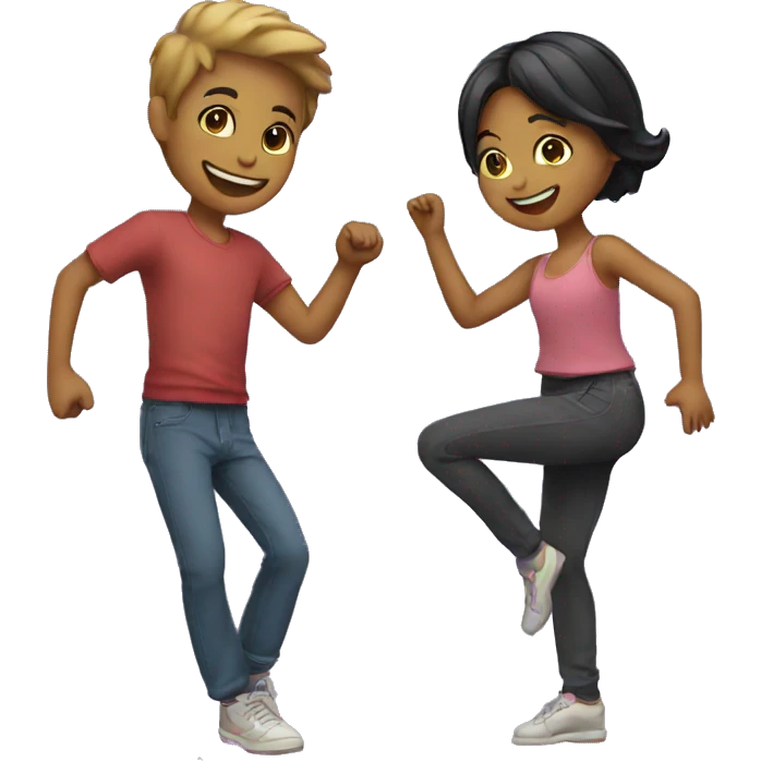 dancing girl and boy emoji