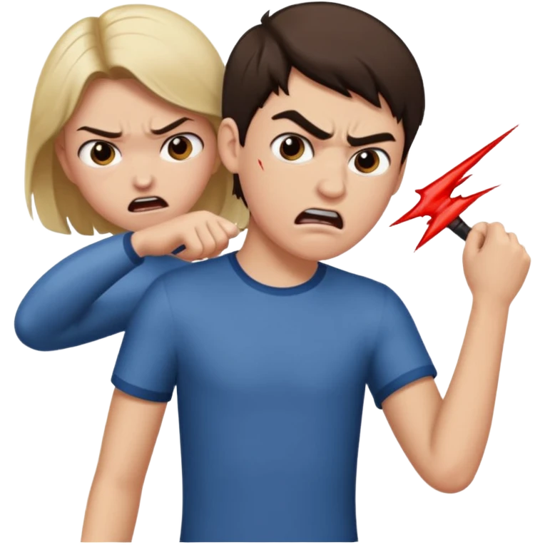 Boy getting whipped by girl emoji