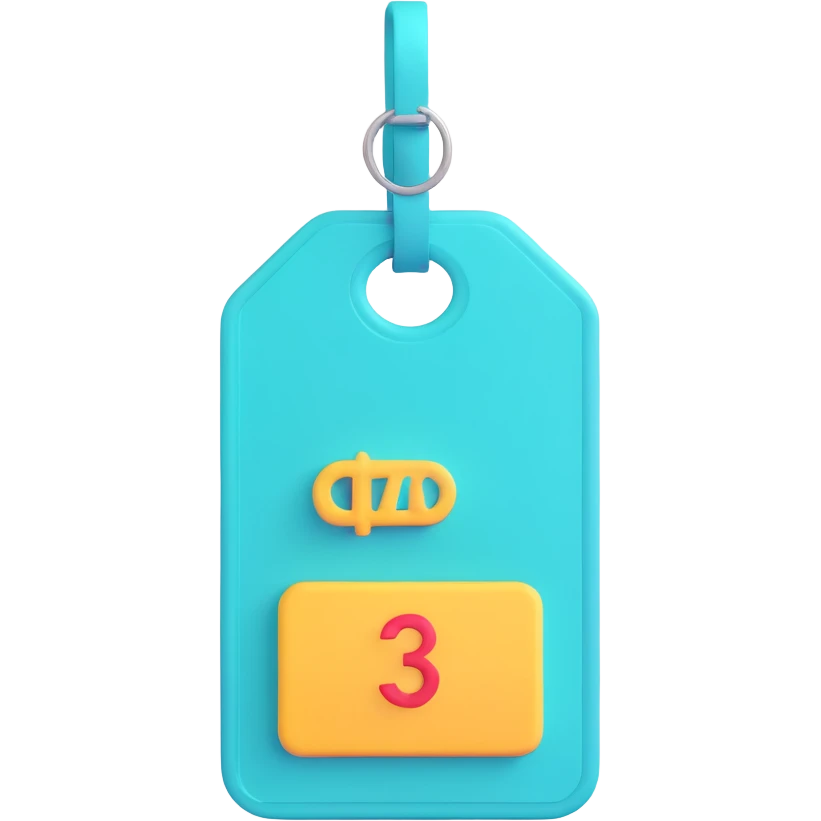 turquoise price tag emoji, modern and playful emoji