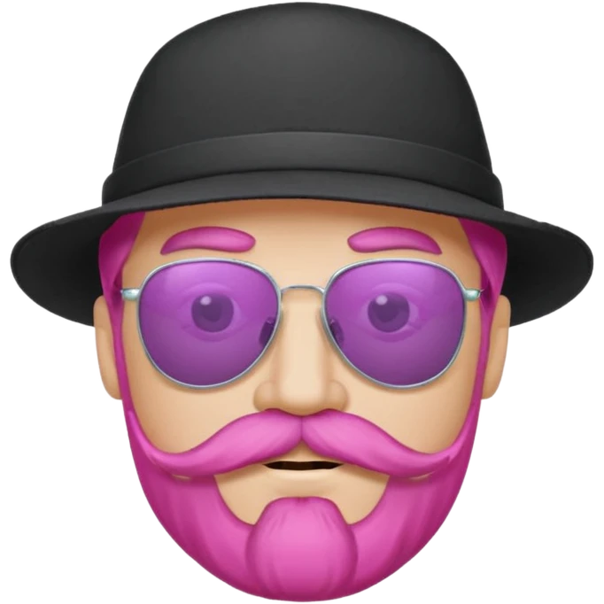 pink-haired mustache man with hat and sunglasses emoji