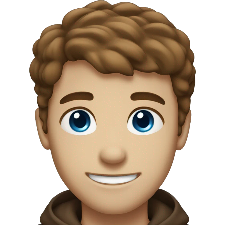 smiling boy with blue eyes with brown hair and brown beard emoji
