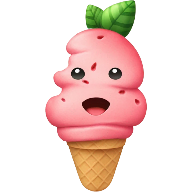 a watermelon flavored ice cream emoji