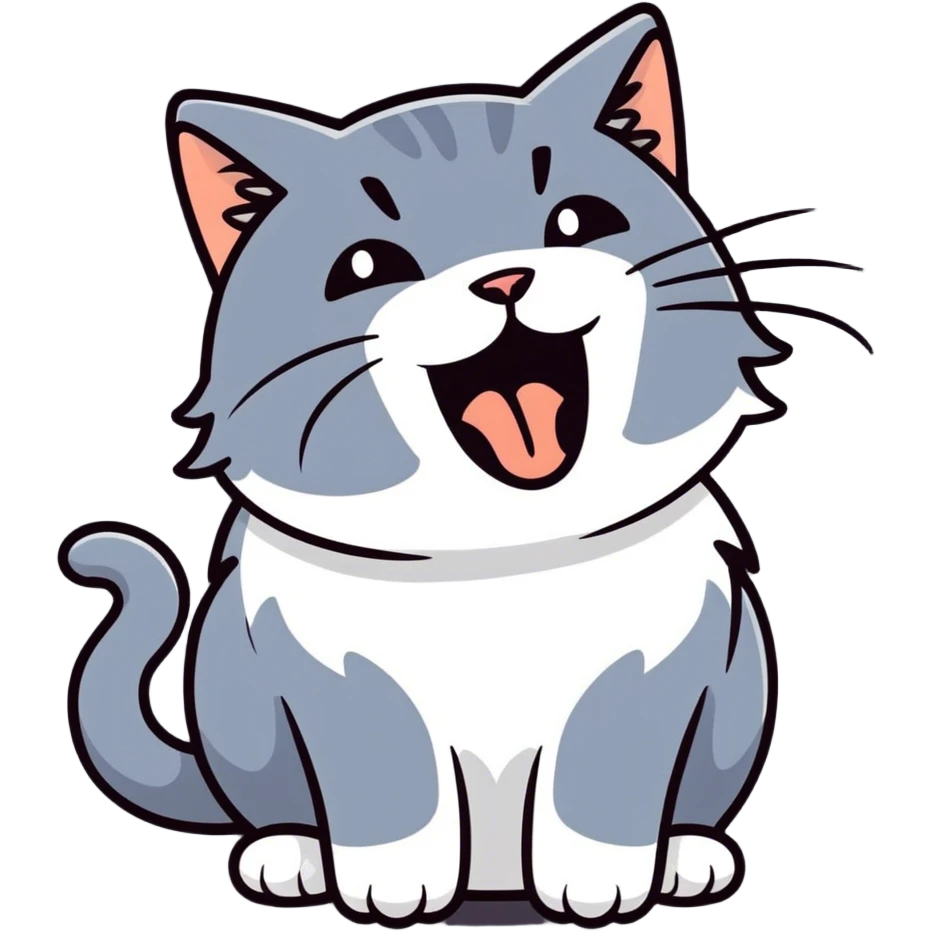 Cat yawning emoji