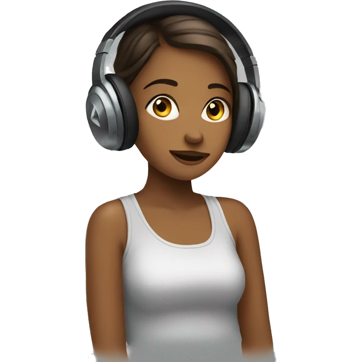 Girl listening to music  emoji