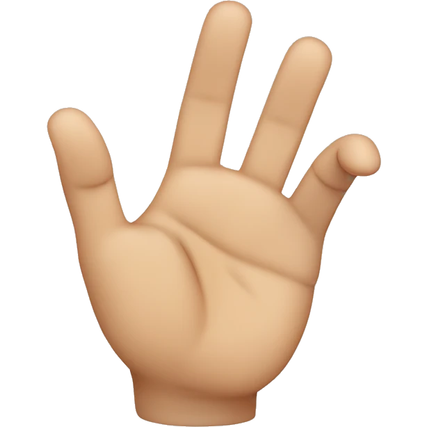 A hand with three fingers starting at the thumb all the way to the middle finger  emoji