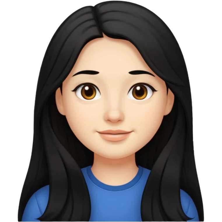 Slightly chubby professional woman with dimples, brown eyes, and long black hair emoji