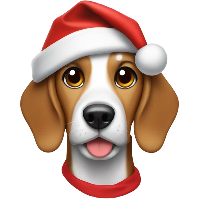 Beagle wearing a Santa hat  emoji
