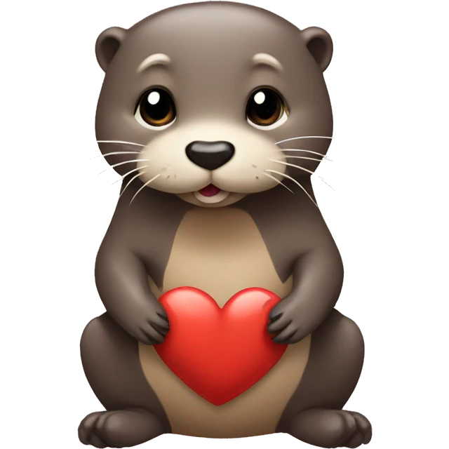 Otter with a Heart emoji