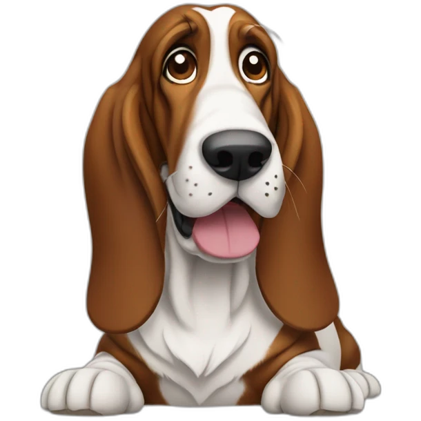 happy basset hound emoji