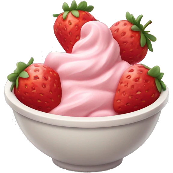 Strawberry ice cream in a bowl emoji