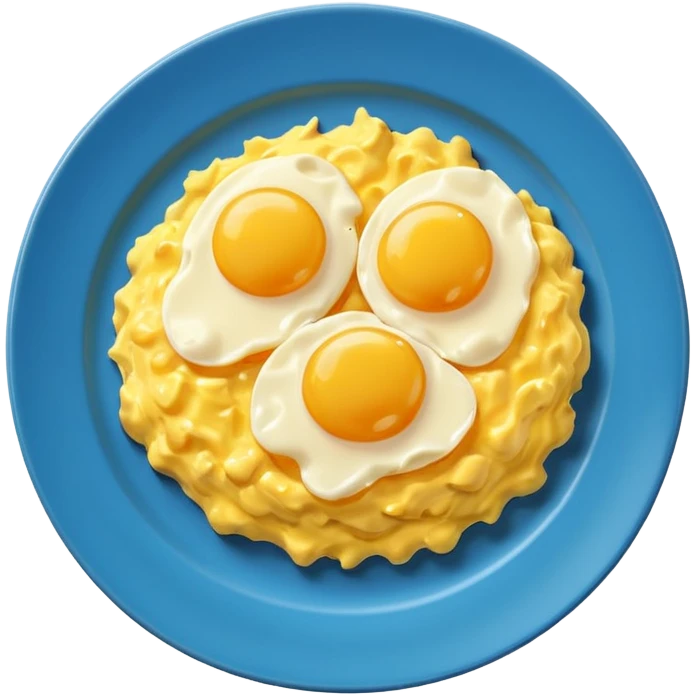 plate of scrambled eggs, vibrant yellow, simple, clear emoji