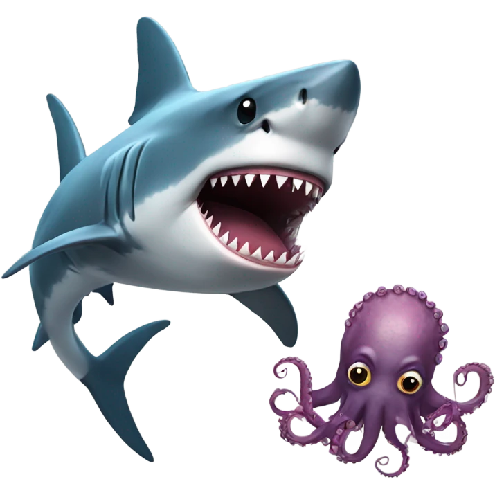 Shark with a octopus head emoji