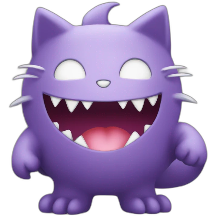 a hello kitty and a gengar emoji