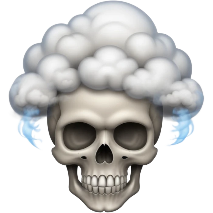 Make a skull emoji whose head is blasted off and smoke is coming from its head from inside emoji