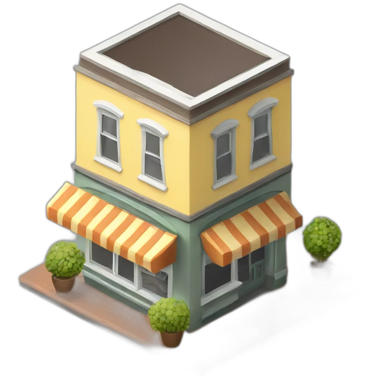 Circle Coffee house isometric emoji