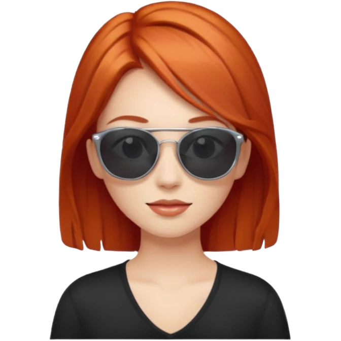 red-haired girl in sunglasses emoji