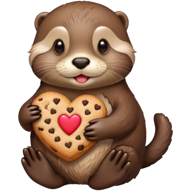 Otter with cookie heart  emoji