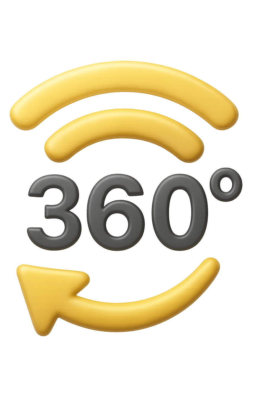 emoji stile iphone di segnale di 360°, iperealistico 4k emoji