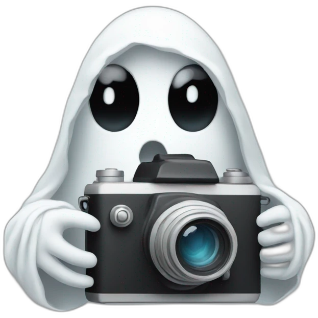 Ghost holding a camera emoji