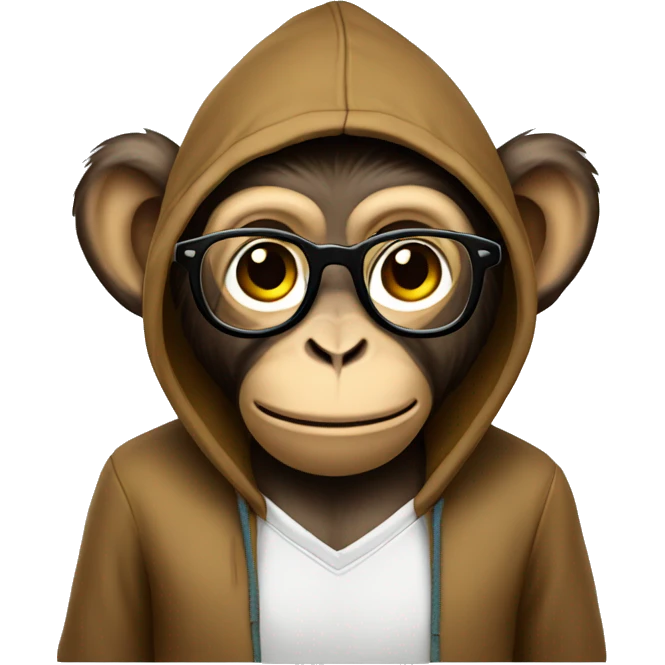 Monkey wearing glasses and a hoodie emoji