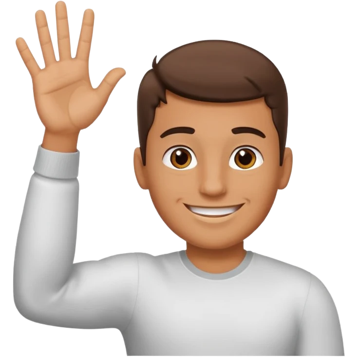 A guy with one of his arm is and the other down with 6 on his left hand and 7 on his right hand emoji