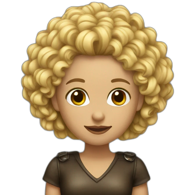 curly-blonde-leather-dress emoji