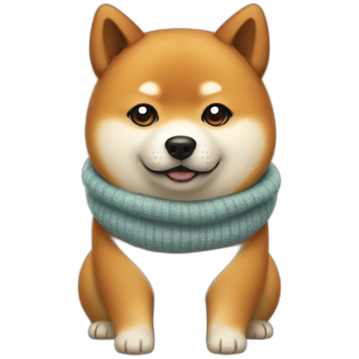 fat Shiba dog wearing a muffler emoji