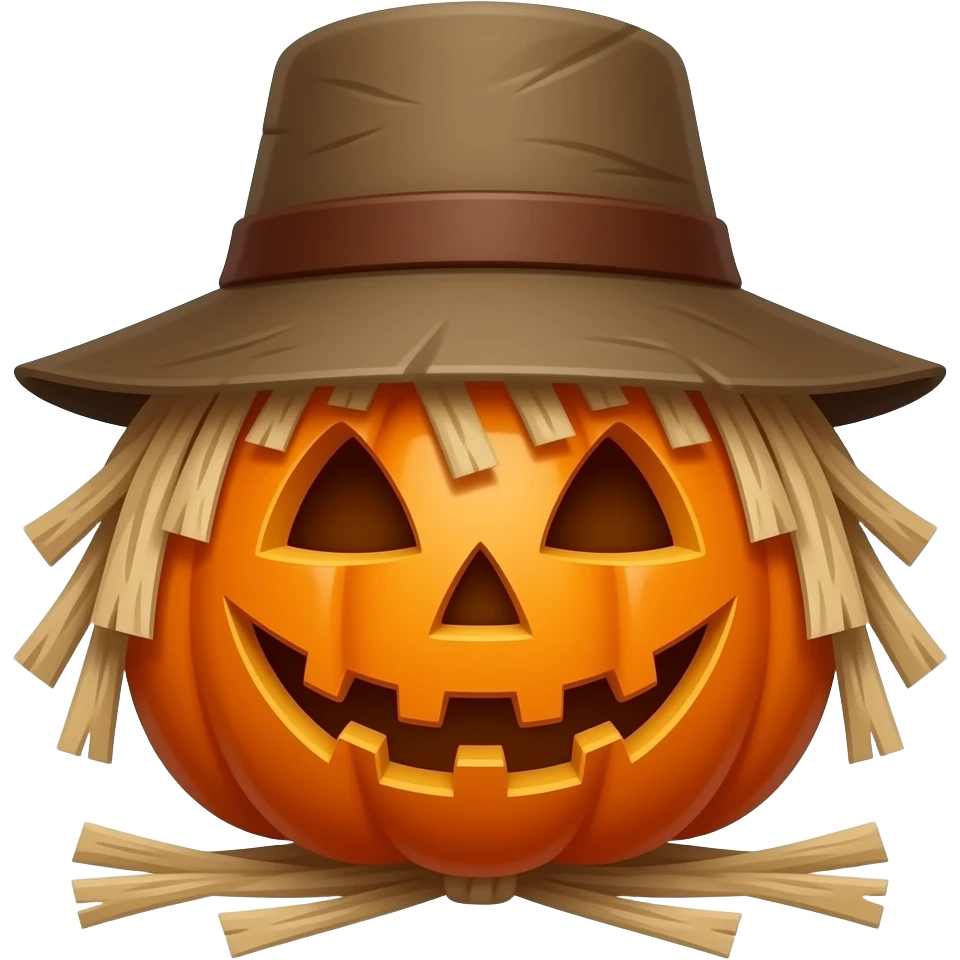 Scarecrow pumpkin head emoji