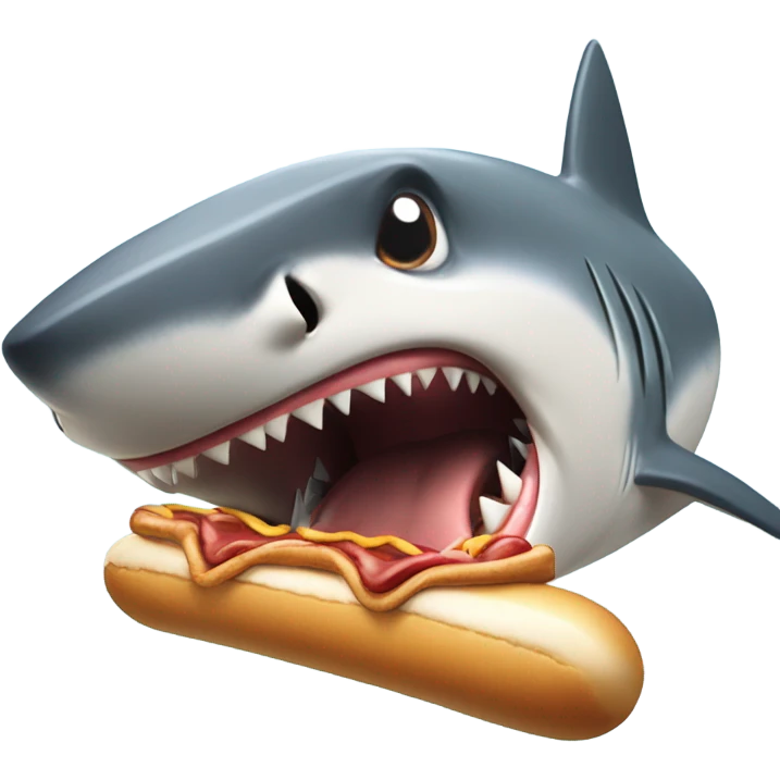 shark eating hotdog  emoji