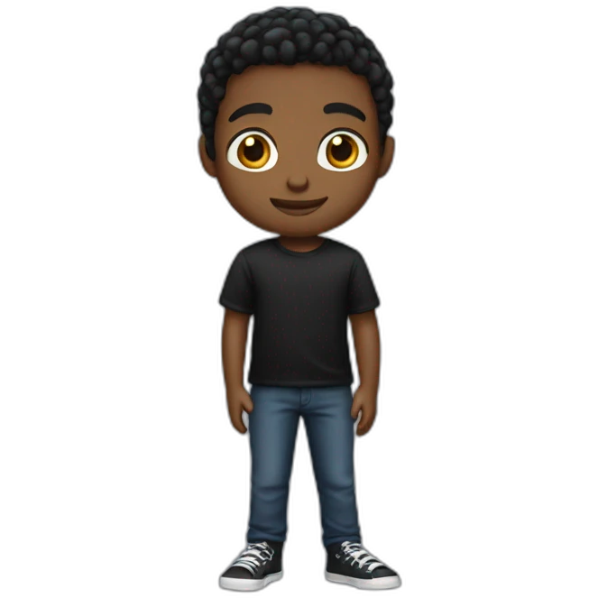 cool black-shirted boy emoji
