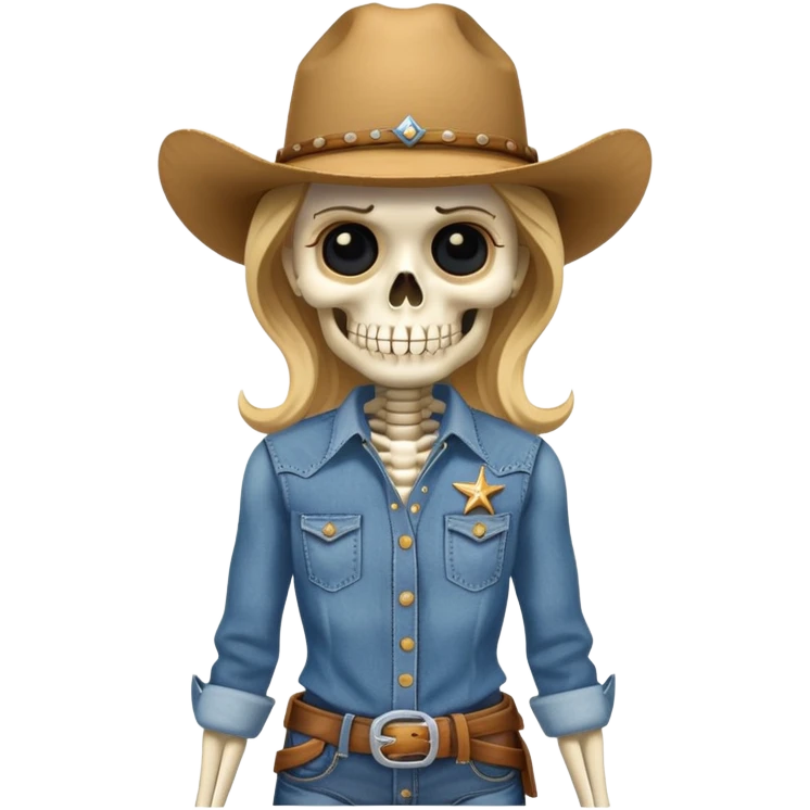 A cowgirl skeleton emoji