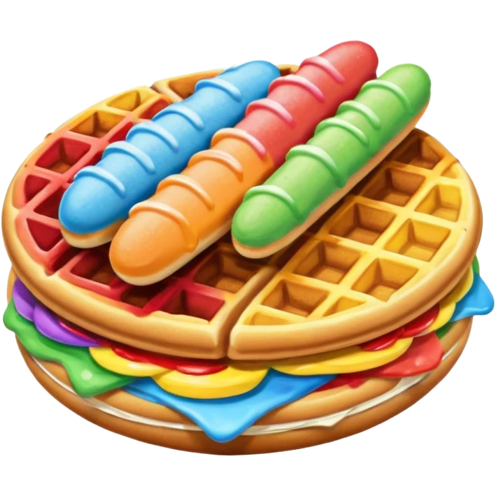 ❤🧡💛💚💙💜💗 rainbow🧇and🥖 and 🥯 emoji
