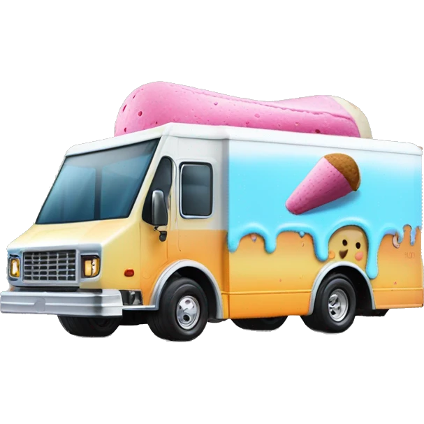 hot wheels sporty 20 foot long juice hole Ice Cream step van  emoji