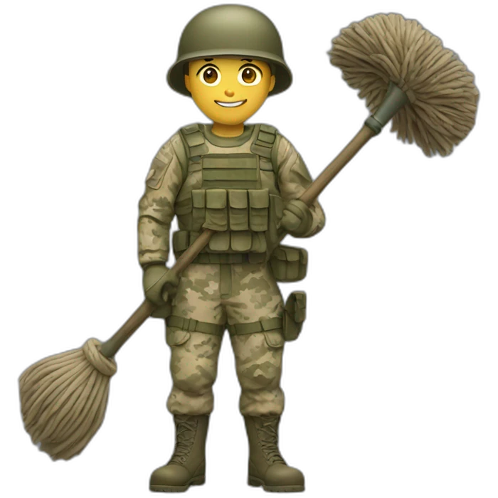 soldier with a mop in his hand emoji