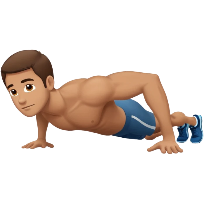 White man 2day stubble brown hair doing pushups  emoji