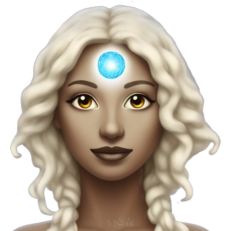 Pleiadian radiant glowing diva woman female third eye emoji