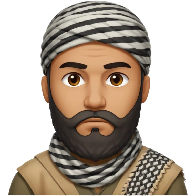 an angry Iraqi, in profile, chest-high emoji