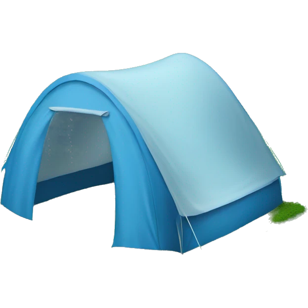 a lawn covered with a blue tent emoji