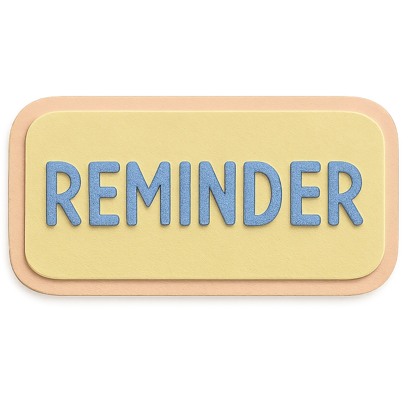 soft pastel cozy reminder label with subtle border, paper craft style, with a pastel yellow background emoji