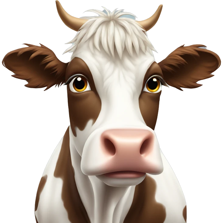 Cow with a bad hair day ￼ emoji
