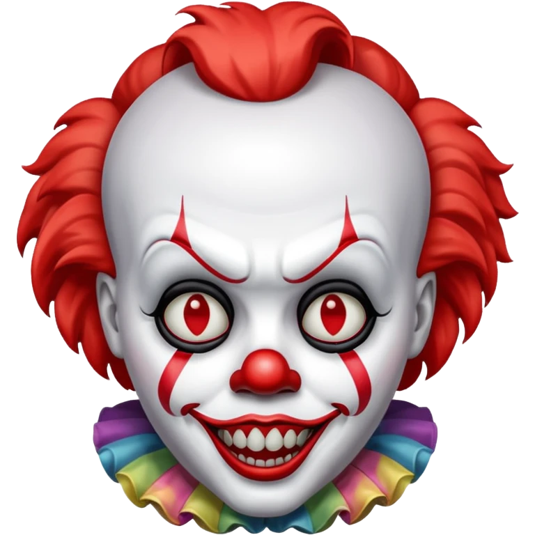 Create a emoji of pennywise.with exact red markings emoji
