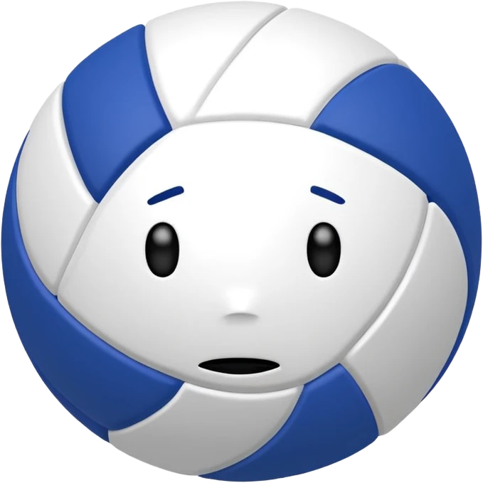 volleyball with frowny face bc game LOSS oh no emoji