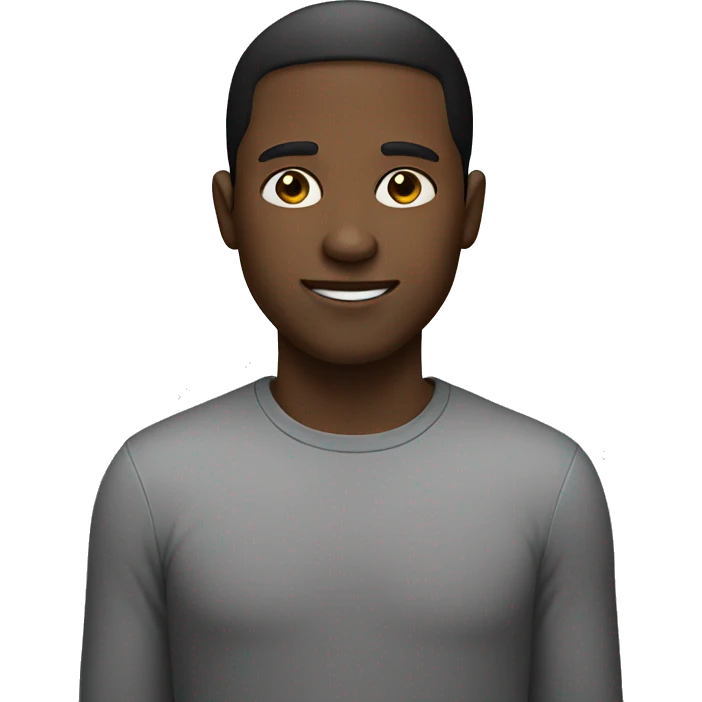 Half white and black guy emoji